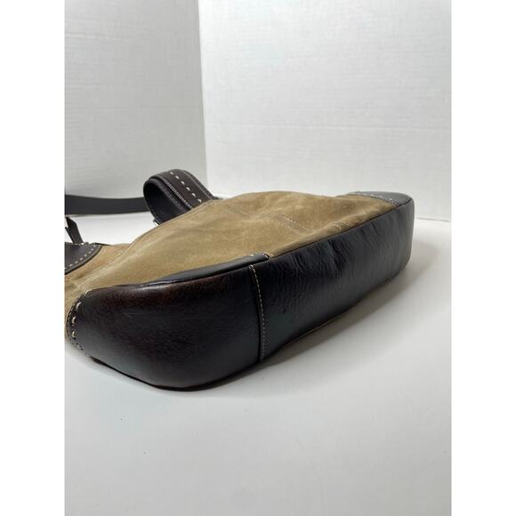 Coach Hamilton Suede Camel Tan Leather Hobo Tote Shoulder Bag Purse Vintage 90s - Picture 9 of 9